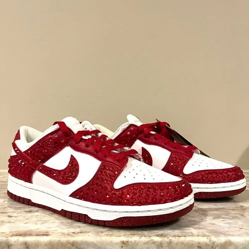 Nike Dunks with Ruby Red Gems - Picture 6 of 7